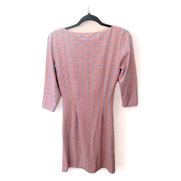 J. McLaughlin Catalina Cloth Sage Ruched Dress Long Sleeve Printed Preppy Office - Picture 7 of 8